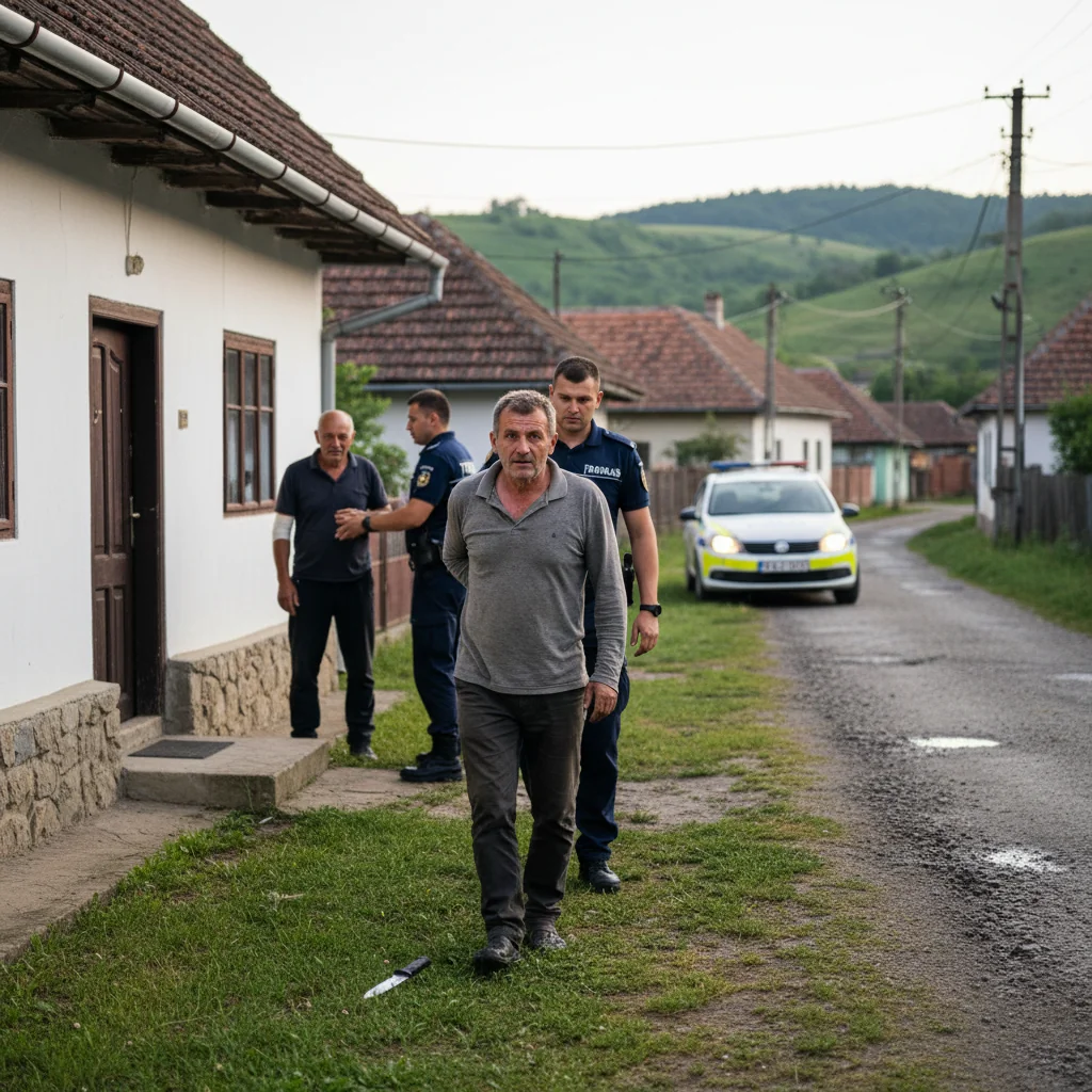 Bărbat din Mătăsaru internat la psihiatrie după ce și-a atacat tatăl cu cuțitul. Caz investigat de polițiștii din Târgoviște