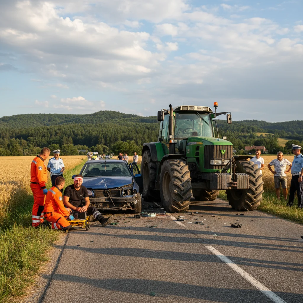 Bărbat rănit într-un accident rutier la Runcu, raportat de autorități din Târgoviște