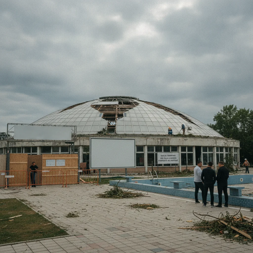 Complex Natație Târgoviște închis după furtună