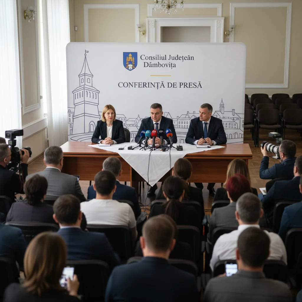 Conferință de presă anunțată la Târgoviște de Consiliul Județean Dâmbovița pe 30 decembrie 2025