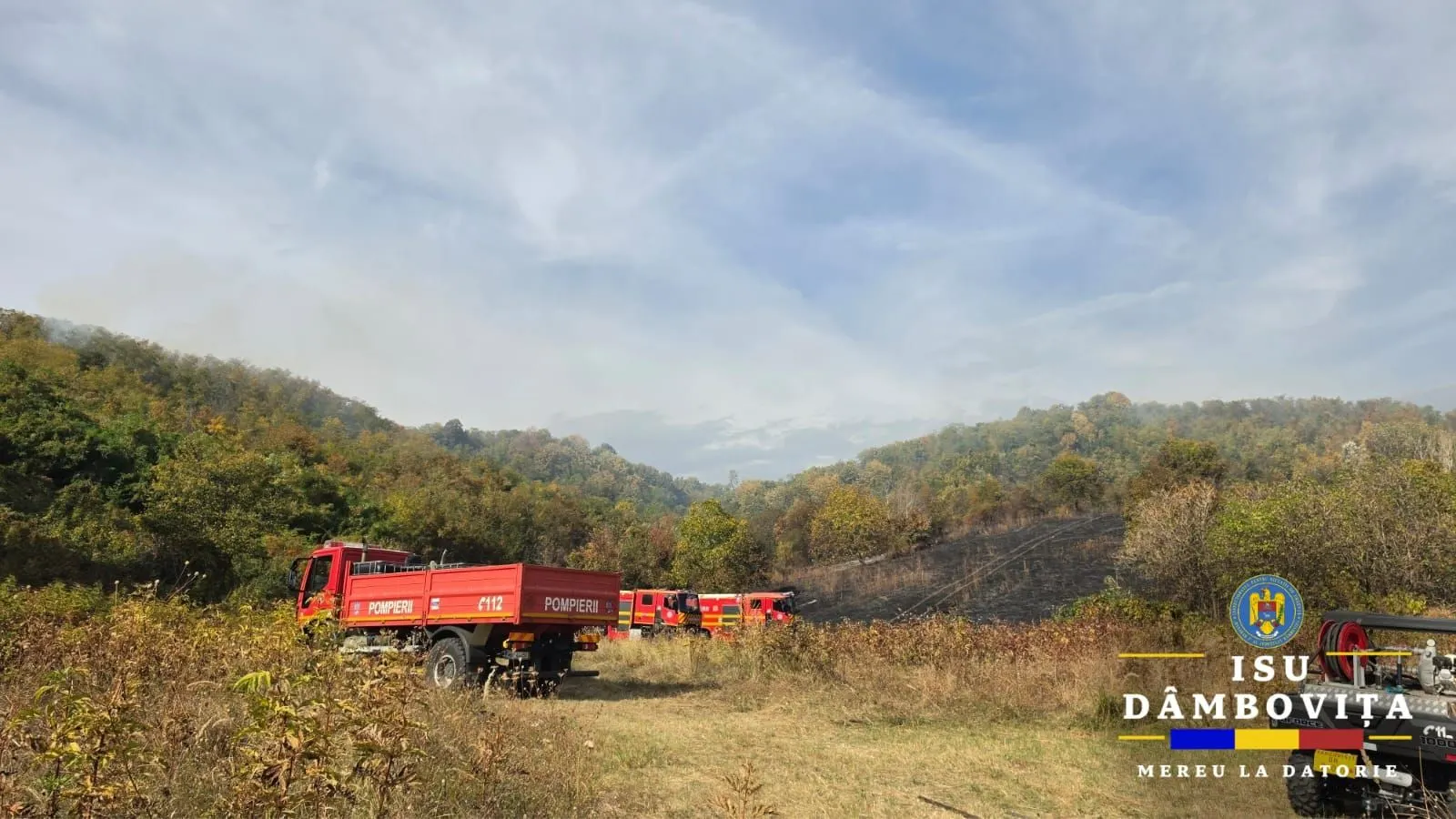Dâmbovița: lanț de incendii de vegetație, de la Românești la Aninoasa