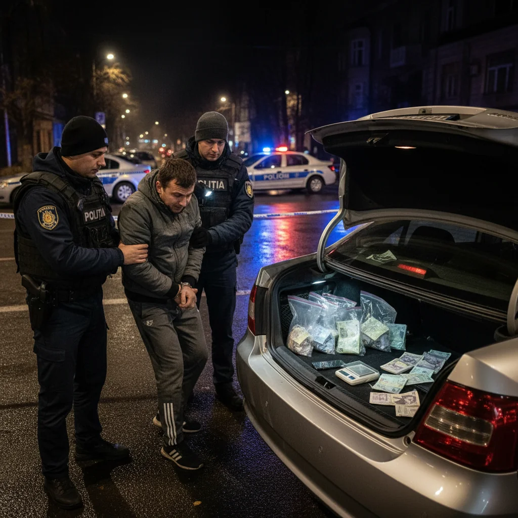 Dealer de stupefiante de mare și mic risc, prins de DIICOT Ploiești cu zeci de pachete și mii de lei ascunse în autoturism