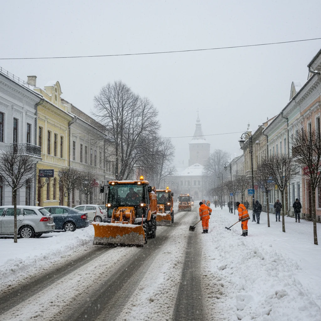 Deszăpezire sub Cod Galben la Târgoviște: primăria menține alerta pentru polei