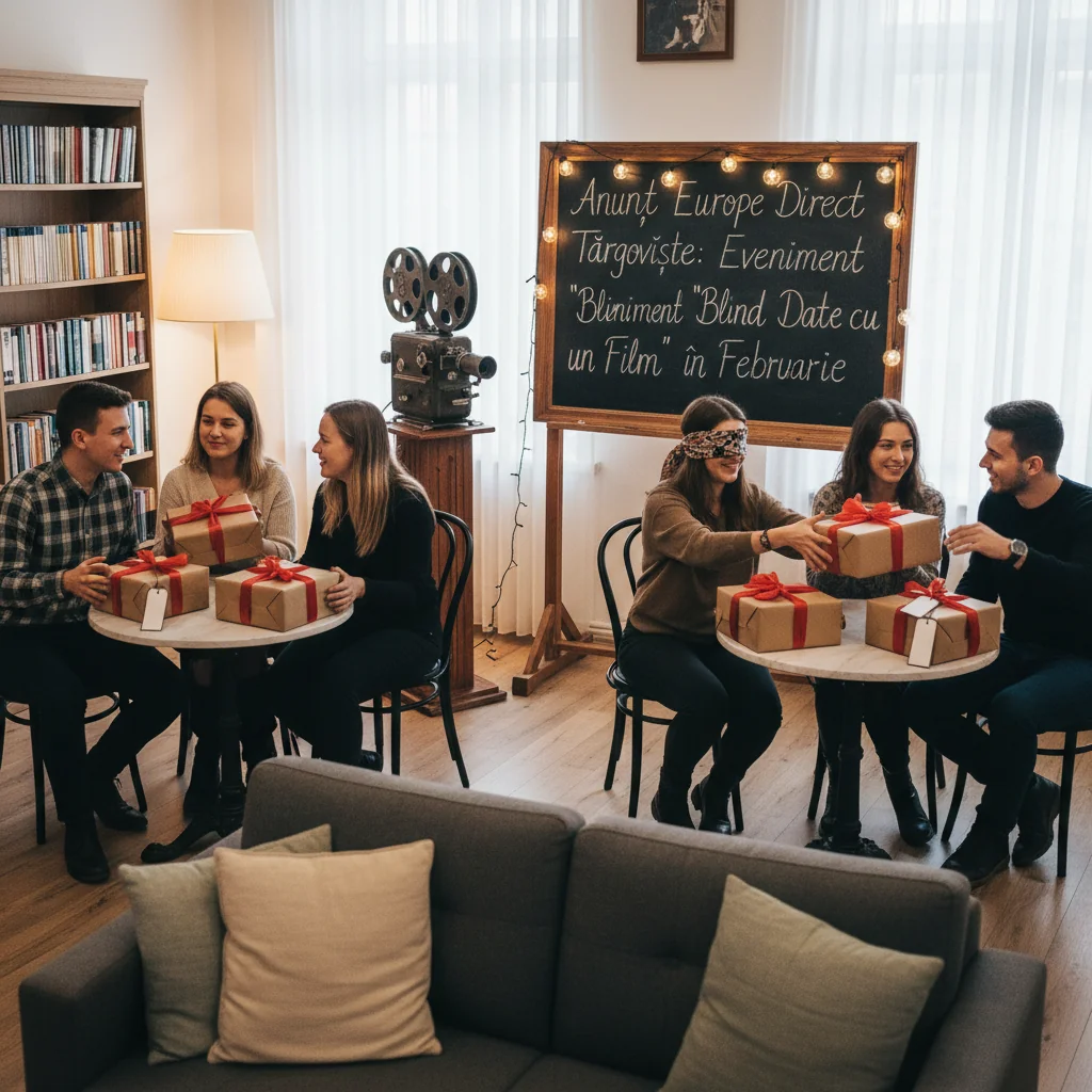 Eveniment „Blind date cu un film” anunțat la Târgoviște de Europe Direct pentru perioada 5–23 februarie 2026