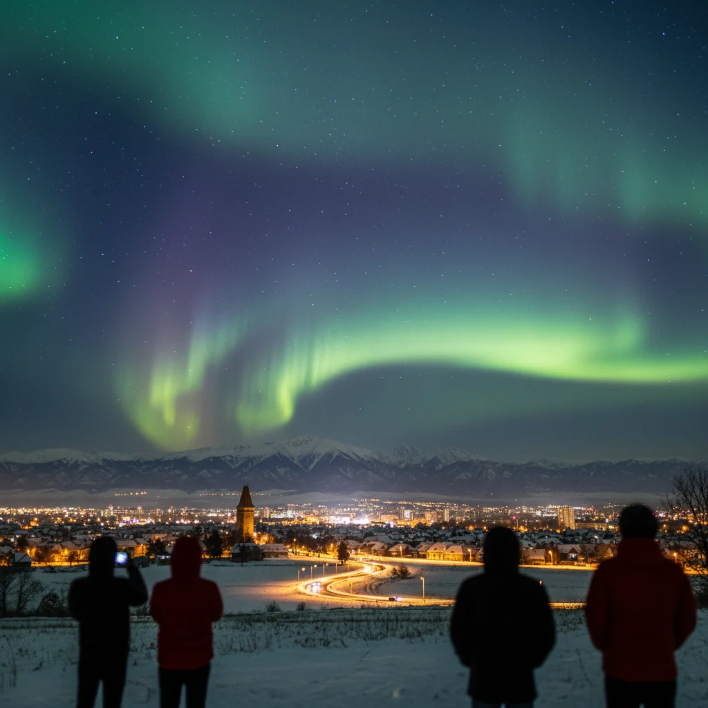 Fenomen de auroră boreală surprins lângă Târgoviște, în noaptea de 20 ianuarie 2026