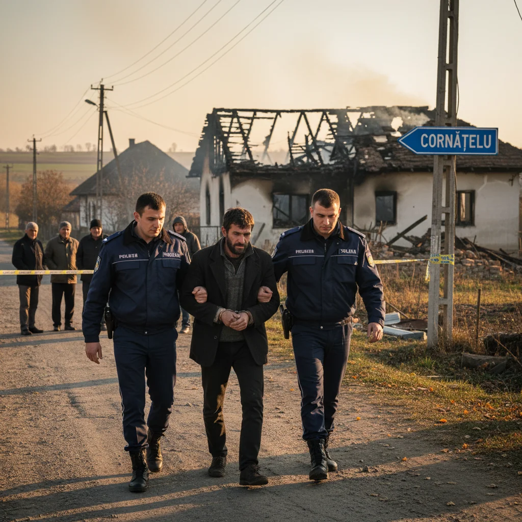Incendierea unei case la Cornățelu: bărbat arestat pentru datorii