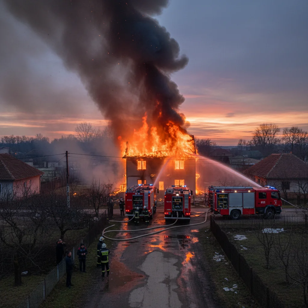 Incendiu devastator la Mortenii: casă de 200 mp distrusă de foc