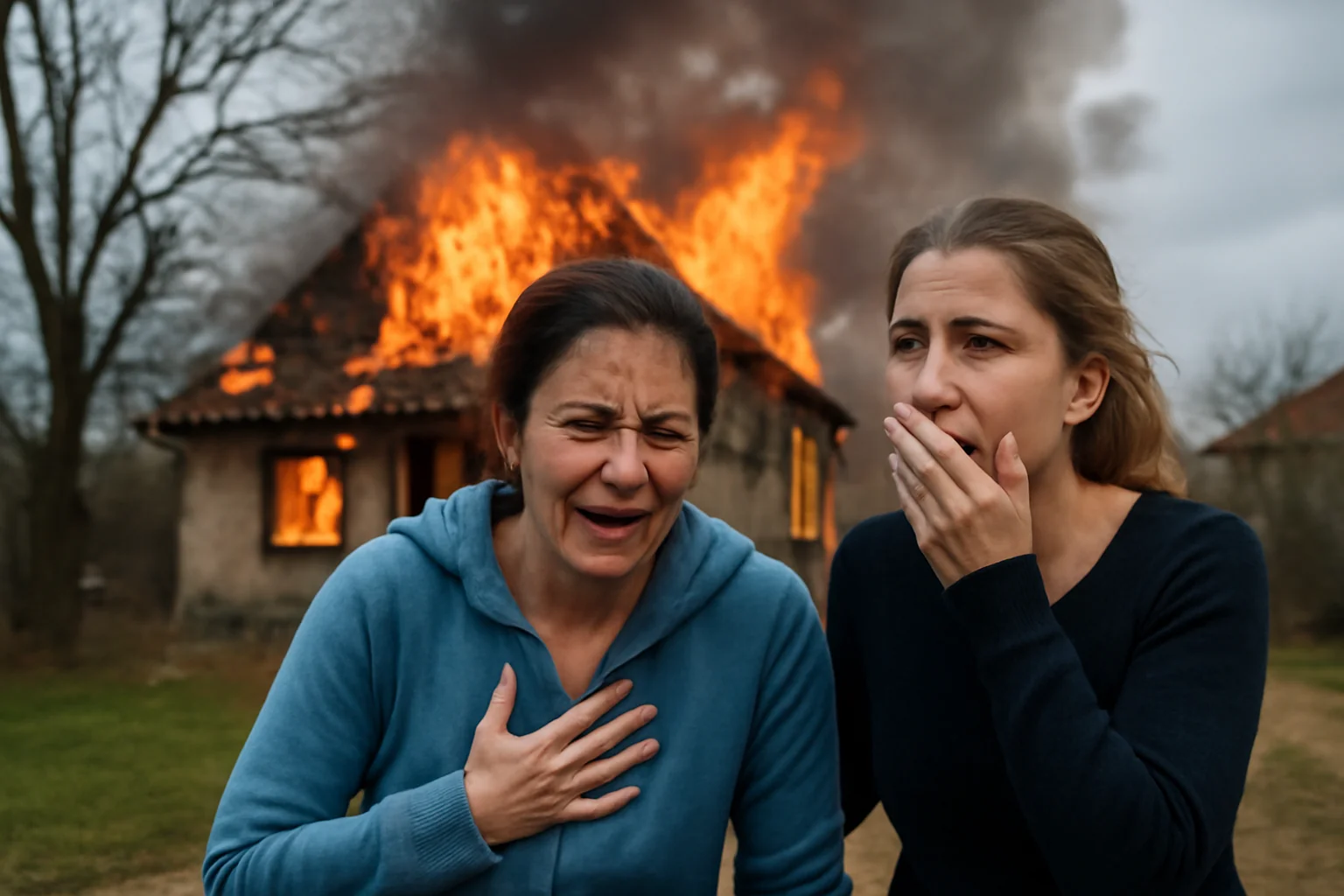Incendiu la Lazuri, lângă Târgoviște: mai multe case afectate, două persoane cu atac de panică