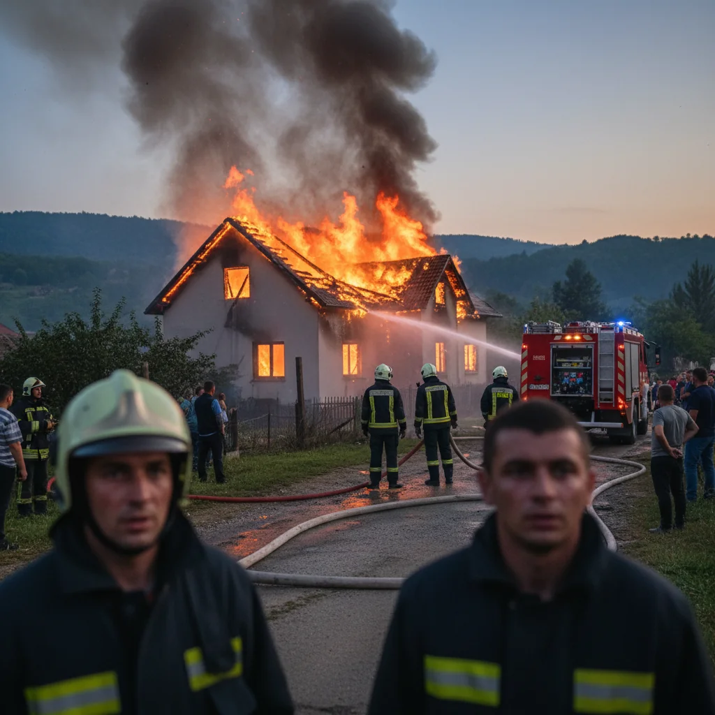 Incendiu la o locuință din comuna Tătărani, gestionat de pompieri în apropiere de Târgoviște