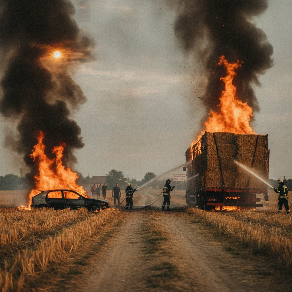 Incendiu de vegetație la Glodeni: circa 1,5 hectare, două autospeciale de la Pucioasa