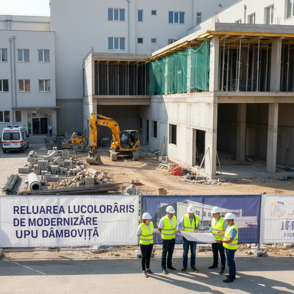 Lucrările de modernizare la Unitatea de Primiri Urgențe Dâmbovița au fost reluate, cu impact și pentru pacienții din Târgoviște