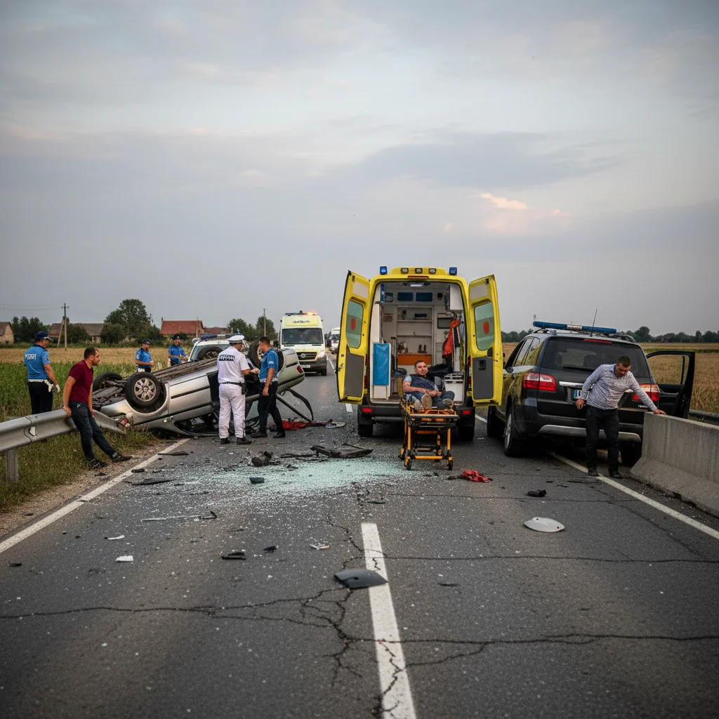 Patru persoane rănite într-un accident rutier pe DN 71, lângă Târgoviște