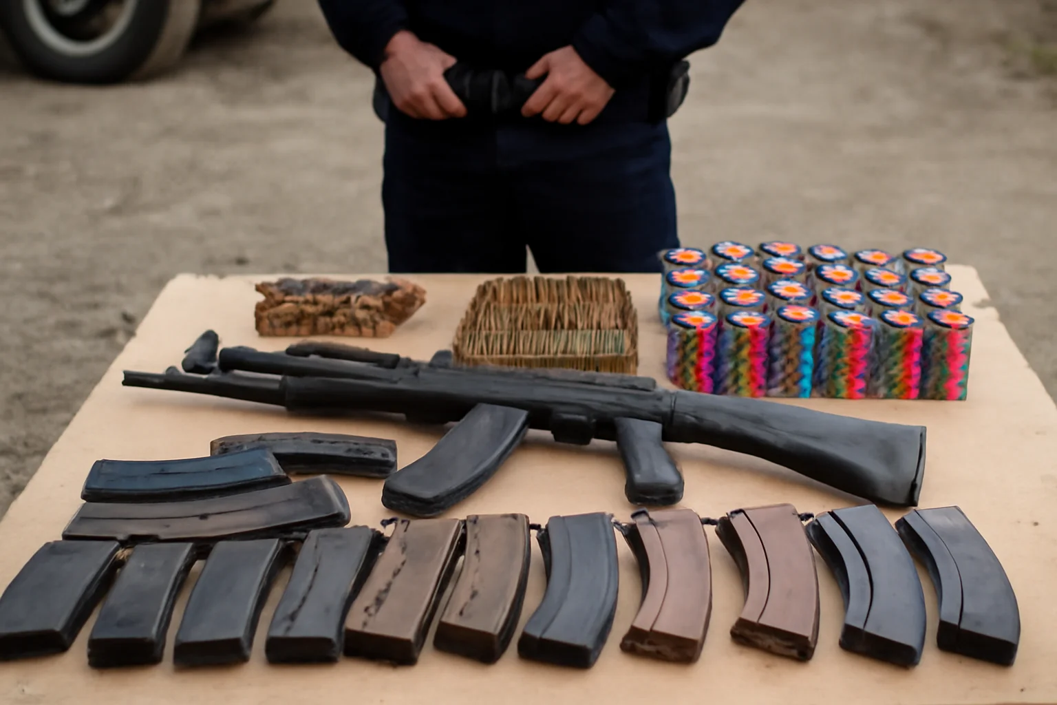 polițiștii găsesc arme, cartușe și sute de artificii F3, un suspect ajunge în arest