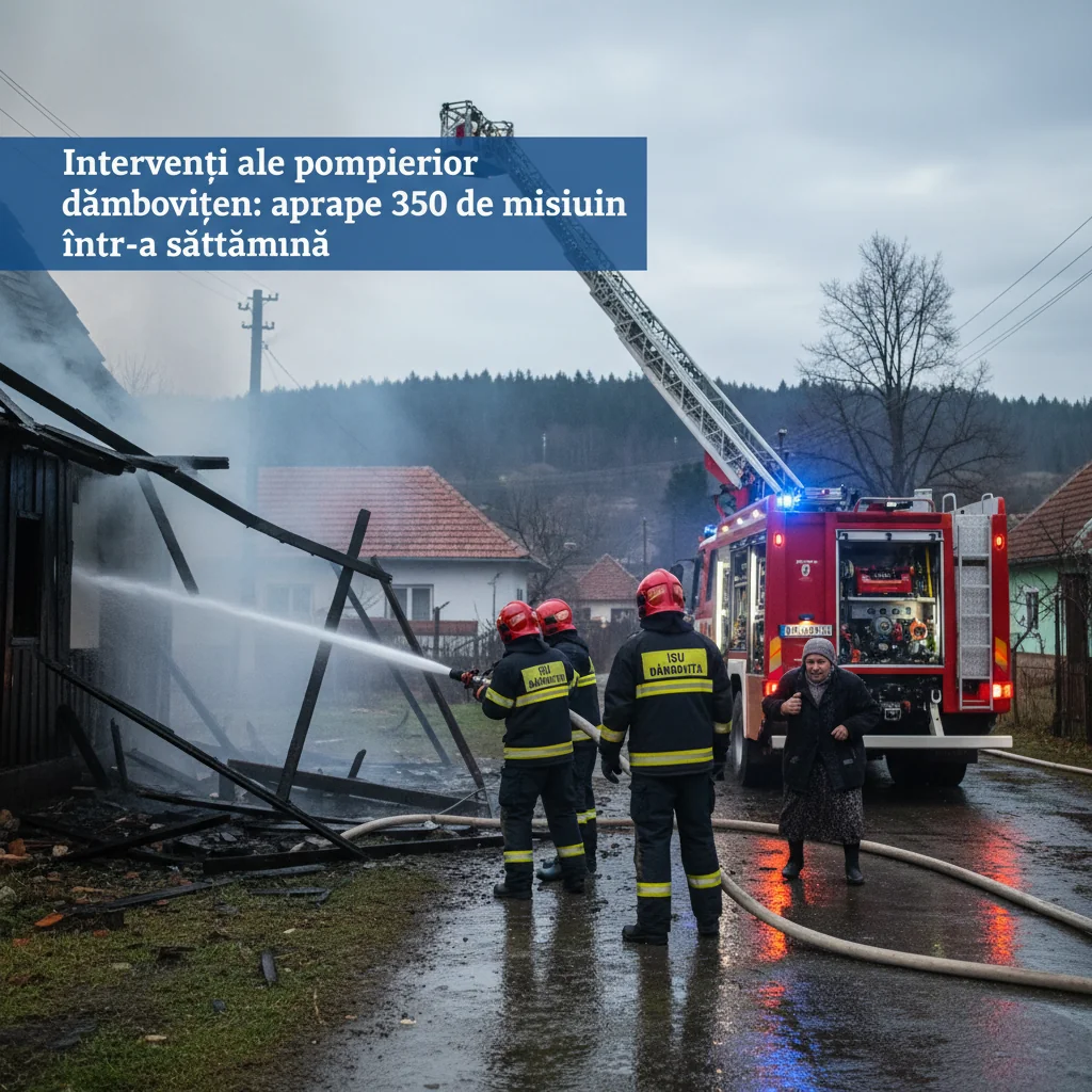 Pompierii din Târgoviște și întreg județul Dâmbovița, aproape 350 de intervenții într-o săptămână