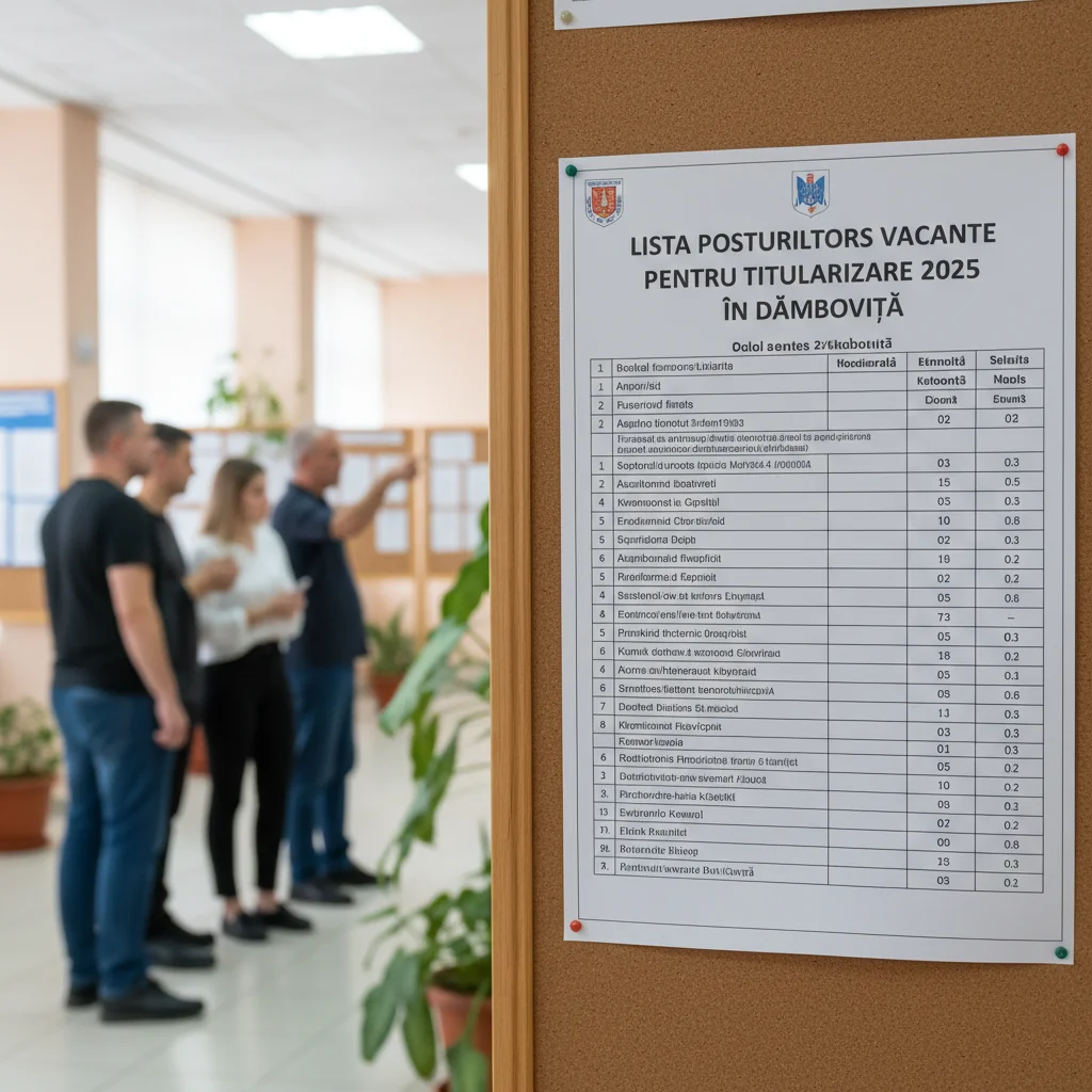 Posturile vacante pentru Titularizare 2025 în Dâmbovița, publicate oficial la Târgoviște