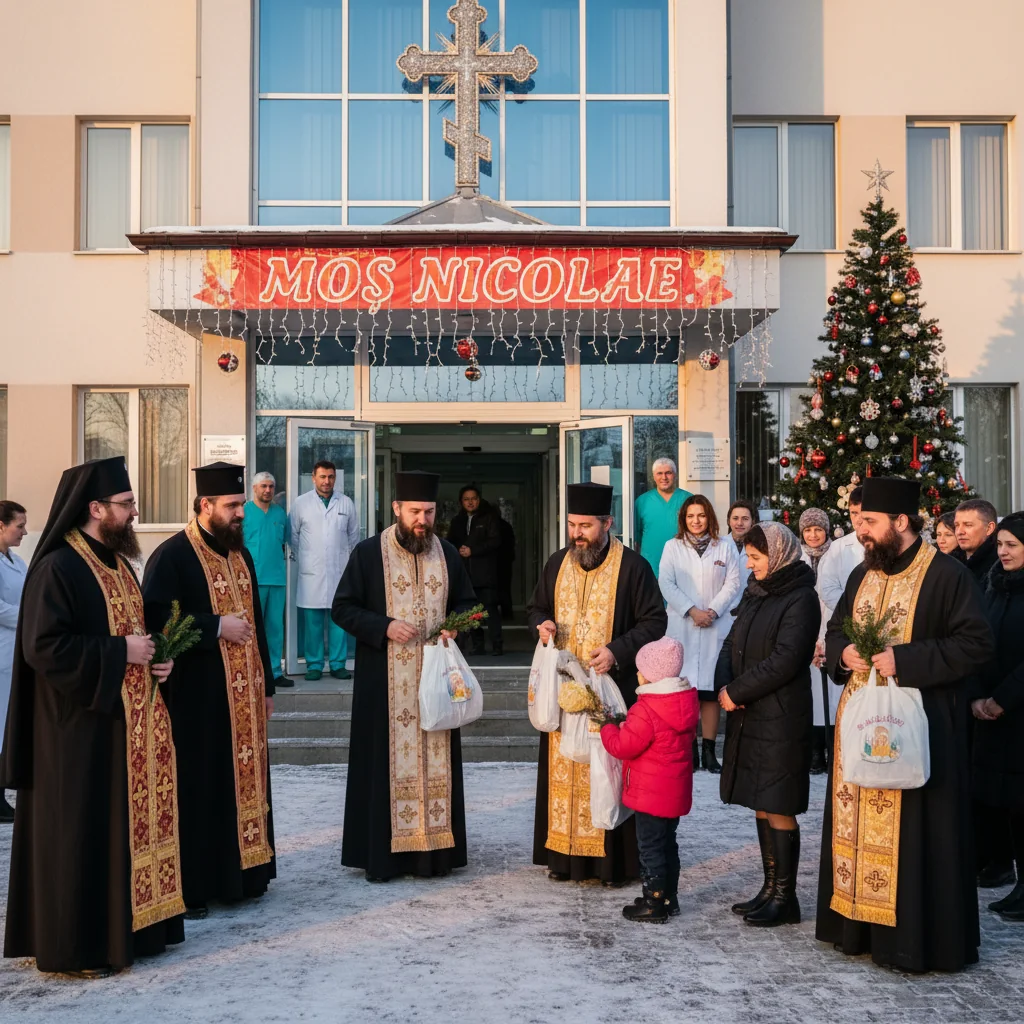 Preoții din Găești aduc speranță și solidaritate la Spitalul Orășenesc de Moș Nicolae