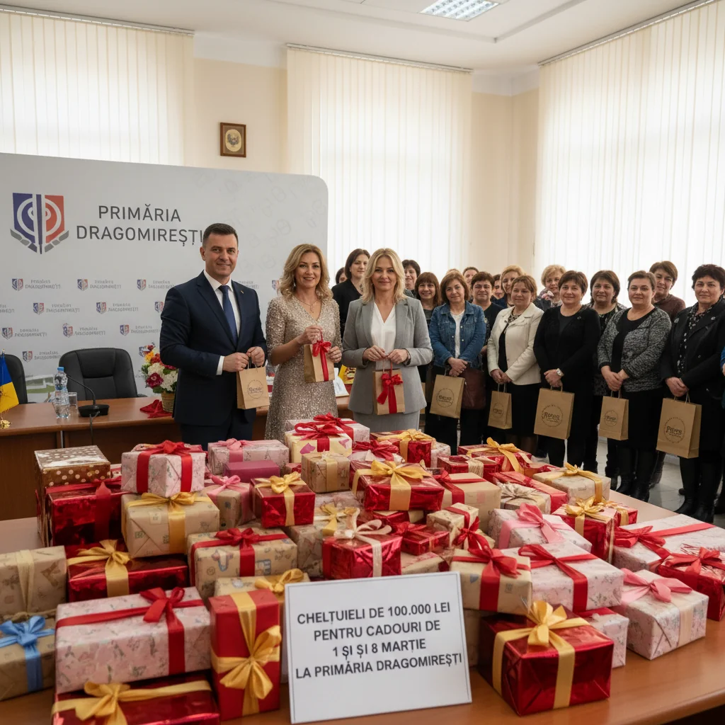Primăria Dragomirești bugetează 100.000 lei pentru cadouri de 1 și 8 martie, subiect de discuție publică la Târgoviște