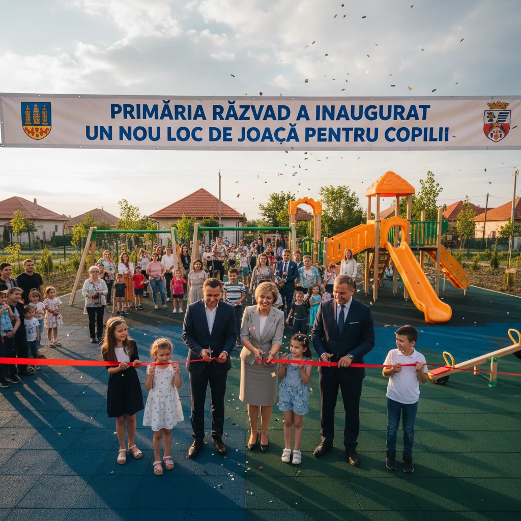 Primăria Răzvad deschide un nou loc de joacă modern pentru copii în comunitate