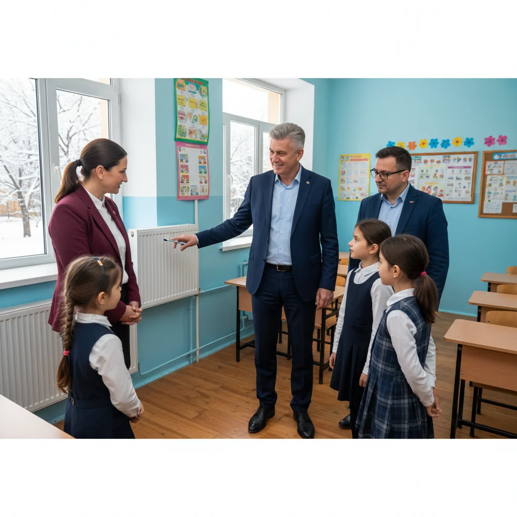 Primarul Daniel Cristian Stan inspectează încălzirea din școlile din Târgoviște pentru siguranța elevilor și profesorilor