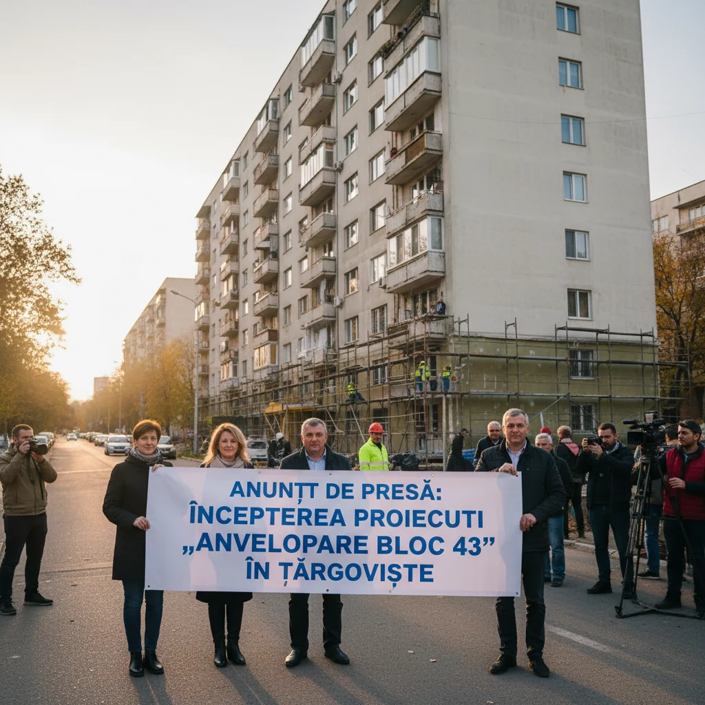 Proiect de reabilitare termică pentru Blocul 43 din Târgoviște, anunțat prin comunicat oficial