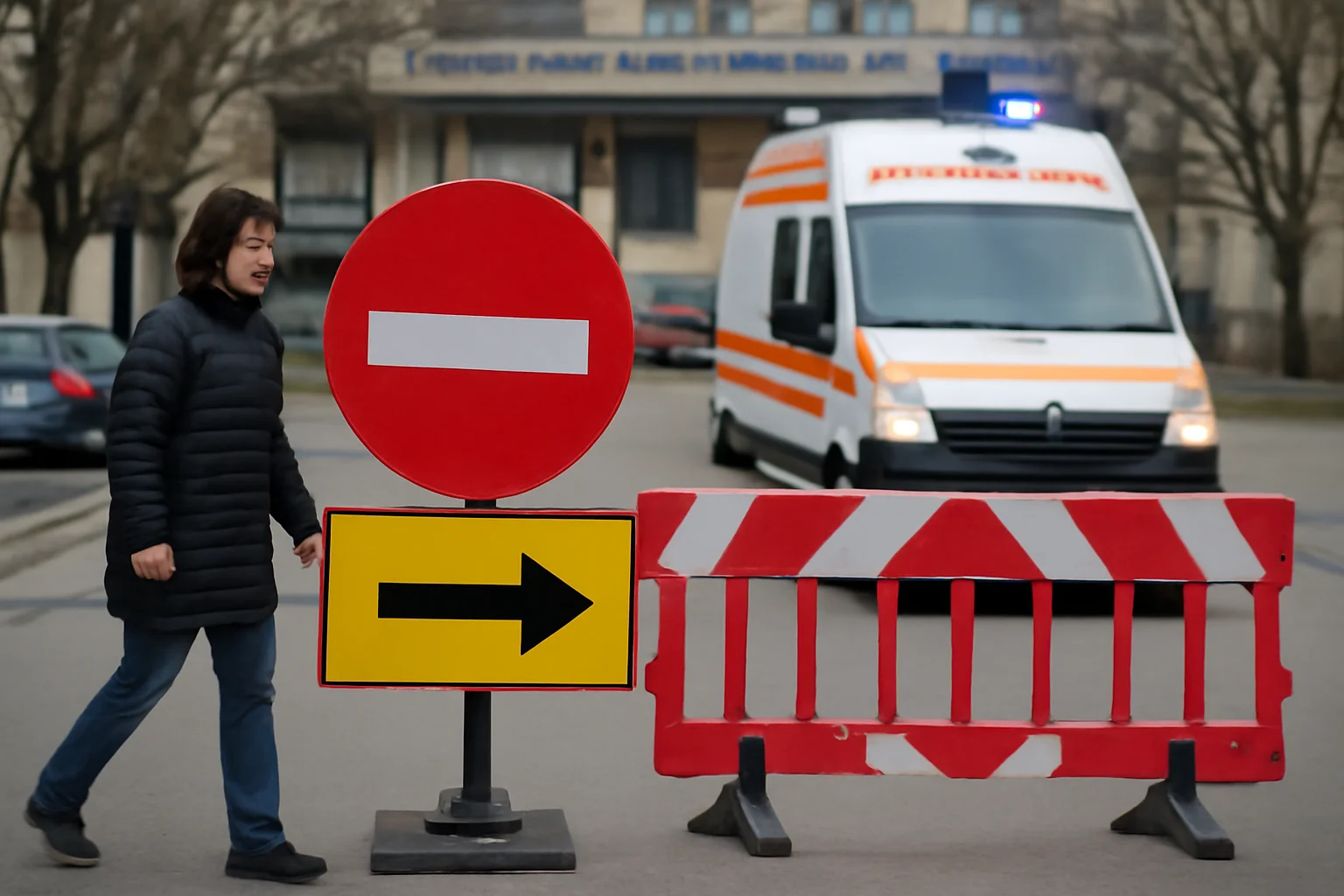 Restricții rutiere la Spitalul Județean de Urgență Târgoviște și devierea ambulanțelor pe strada Iancu Jianu