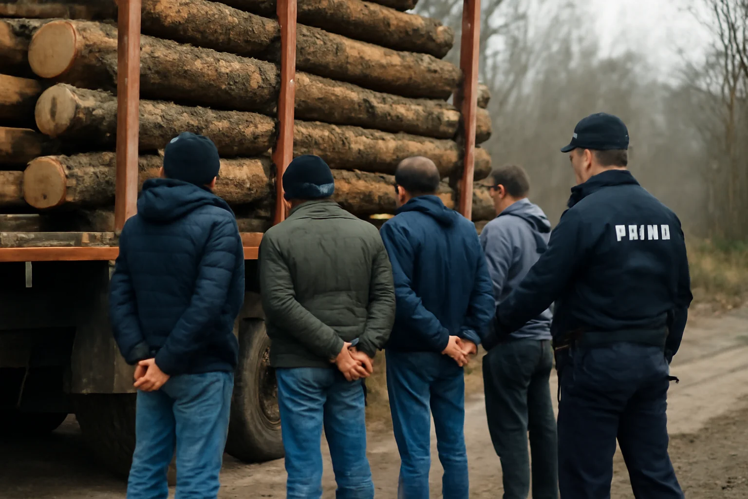 șase bărbați sunt cercetați pentru furt și exploatare forestieră neautorizată