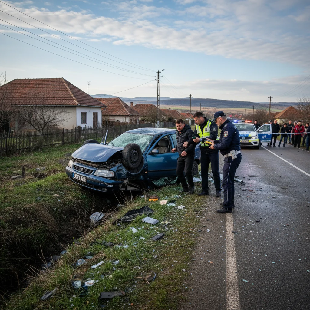 Șofer băut implicat într-un accident rutier la Costeștii din Vale, cazul ajunge în atenția poliției din Târgoviște
