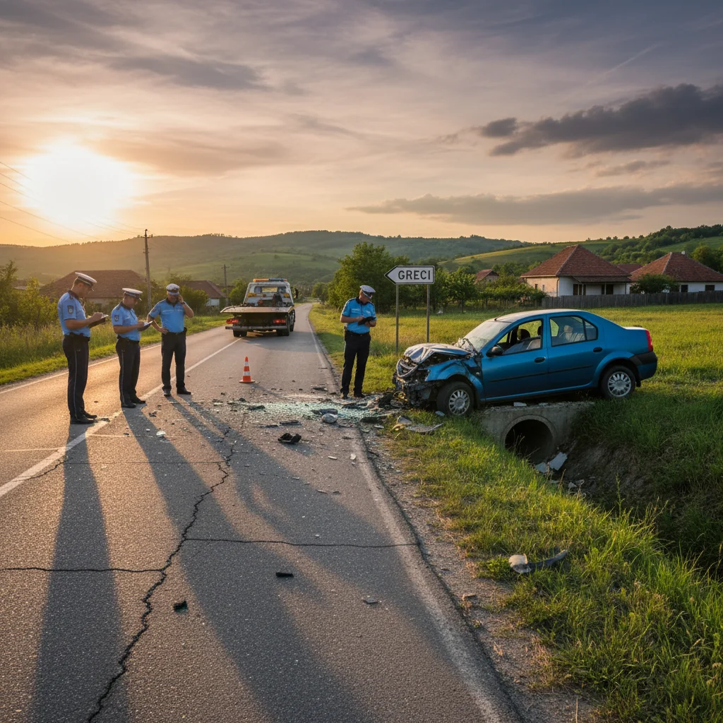 Șofer din Târgoviște, implicat într-un accident la Greci, depistat cu permisul suspendat
