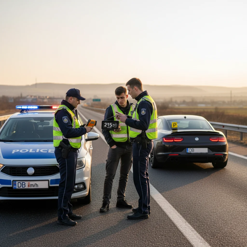 Tânăr de 18 ani din Târgoviște, lăsat fără permis după ce a fost prins cu viteză foarte mare în Dâmbovița