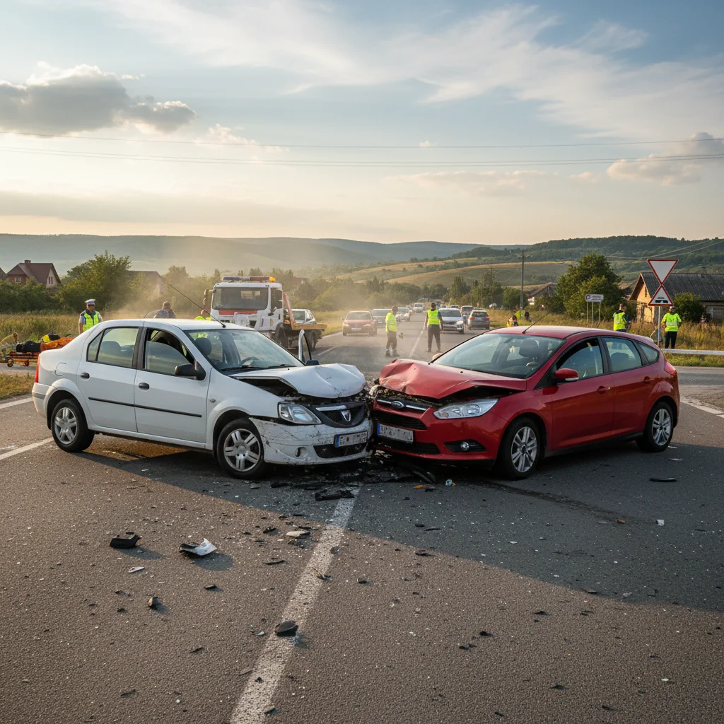 Trafic îngreunat pe DN72A, lângă Târgoviște, în urma unui accident rutier la intersecția spre Dragomirești