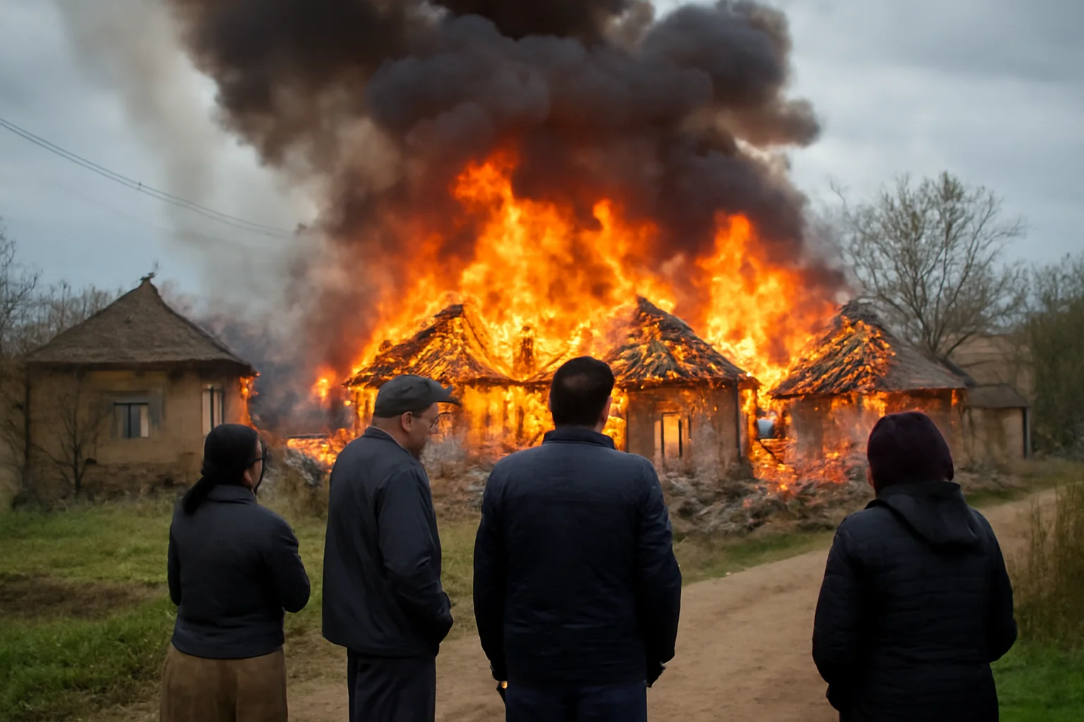 Trei locuințe distruse într-un incendiu puternic la Telești, lângă Târgoviște