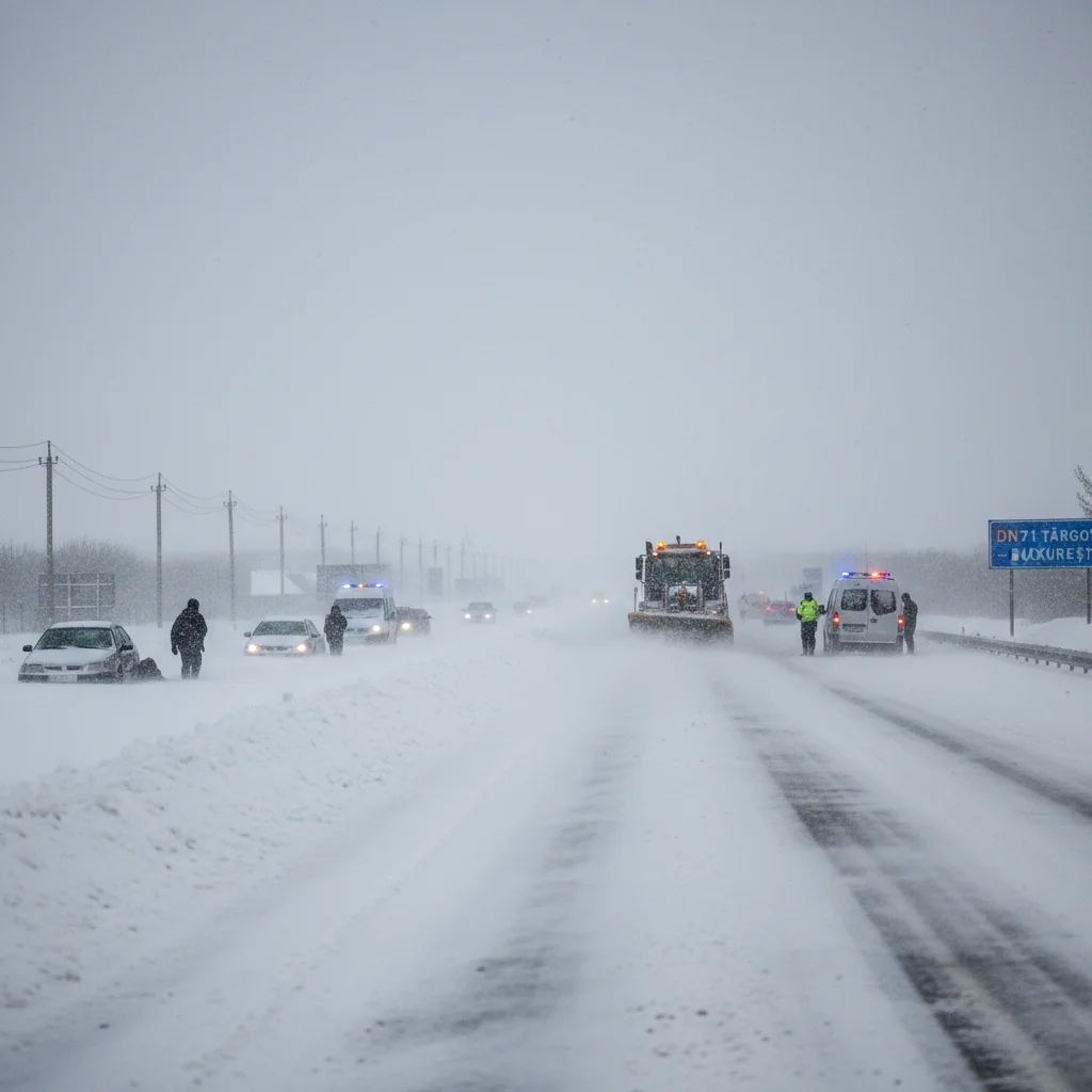 Viscolul afectează traficul rutier: situația drumurilor din Târgoviște și sud-estul țării