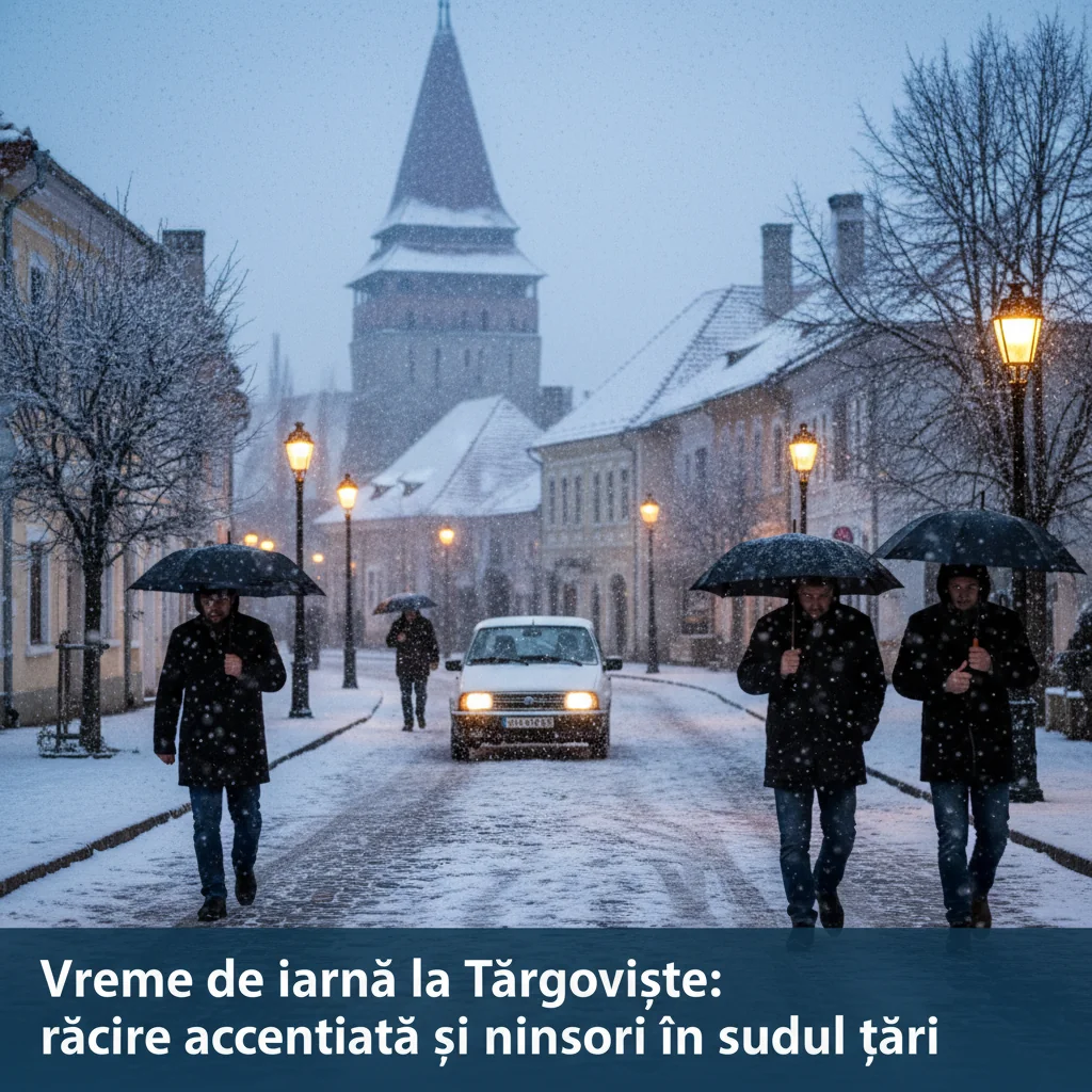 Vreme de iarnă revine la Târgoviște: răcire accentuată și risc de ninsori în sudul țării